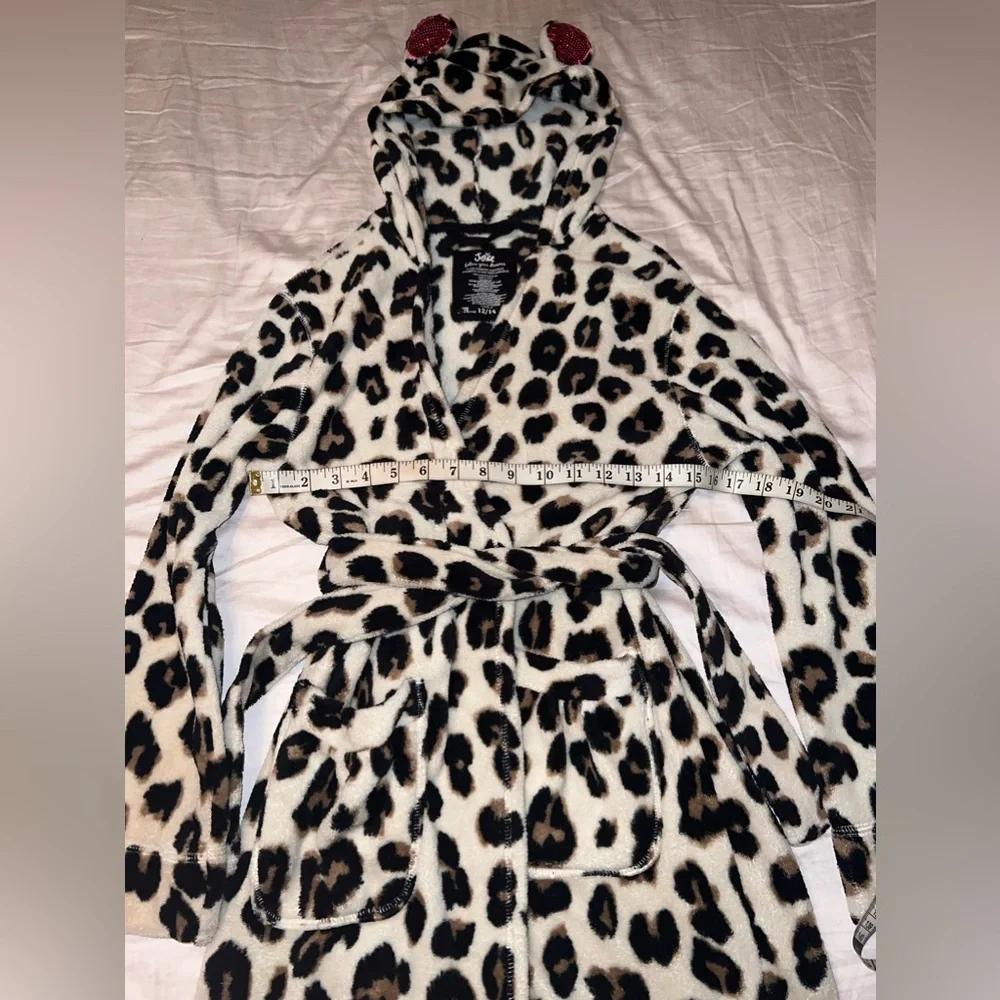 Justice Cheetah Print Plush Bath Robe Y2K Size 12/14